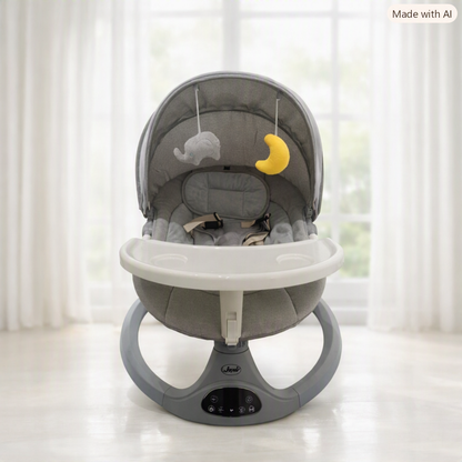 Altalena Sogni d’Oro Jeonie perfetto tra comfort, eleganza e tecnologia, pensata per accompagnare il tuo bambino nei momenti di relax e gioco.💎