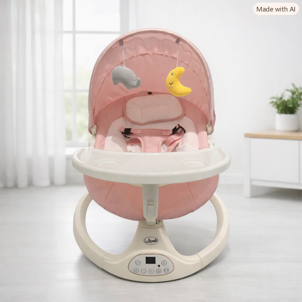 Altalena Sogni d’Oro Jeonie perfetto tra comfort, eleganza e tecnologia, pensata per accompagnare il tuo bambino nei momenti di relax e gioco.💎